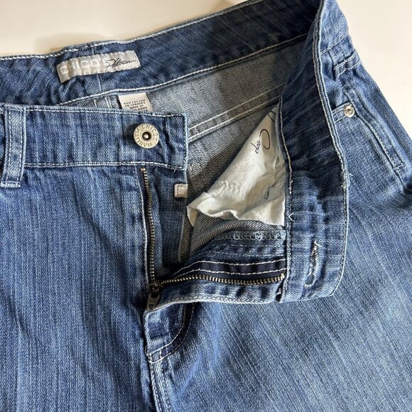 Chico's Women's Platinum size 1.5 (US-10)  Mid-rise Cropped Blue Jeans - Picture 4 of 15